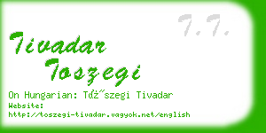 tivadar toszegi business card